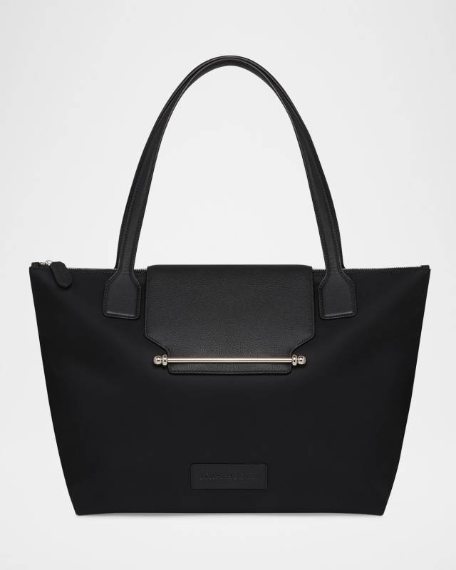 Nylon and Leather Travel Tote Bag